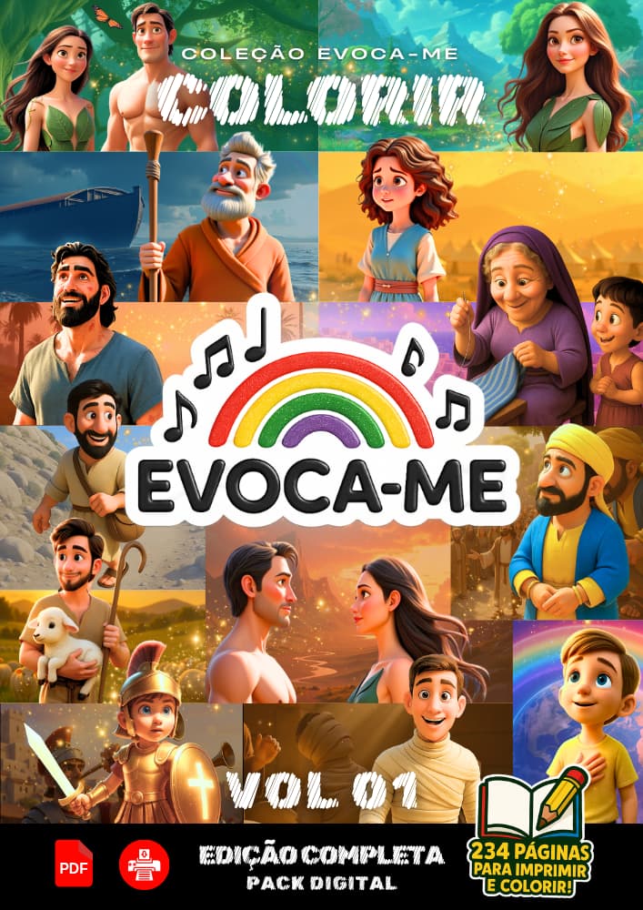 Pack Digital – COLEÇÃO COLORIR EVOCA-ME VOL. 01 (234 desenhos)